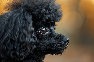 portrait of a black poodle