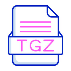 TGZ File Format Vector Icon Design