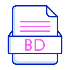 BD File Format Vector Icon Design