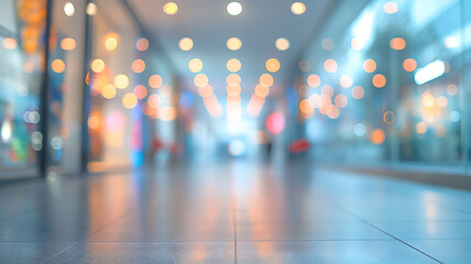 Illuminated Corridor: Modern Architecture with Bokeh Lights