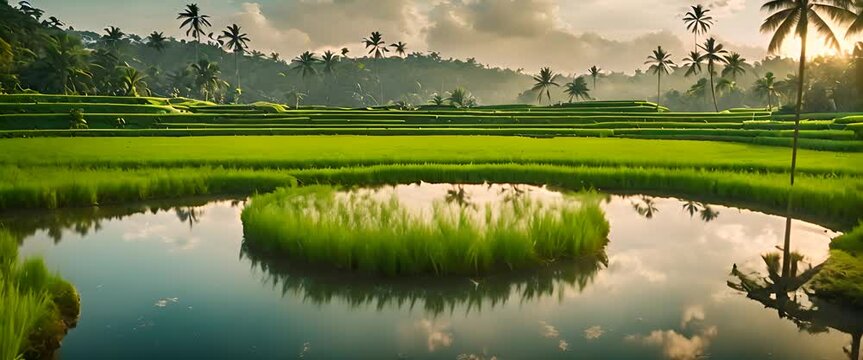 beautiful view of rice fields in Bali