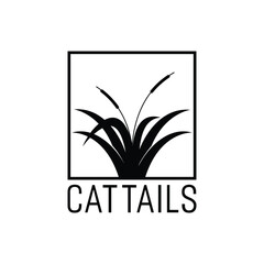 cattail grass logo design vector illustration 