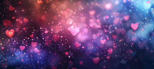 Fototapeta premium Heart-shaped Bokeh Lights for Valentine's Day