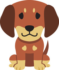 Cartoon character dachshund dog for design.
