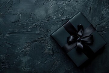 Top View Black Friday Gift Box with Sale Symbol on Background - Perfect Holiday Present for Fashion Lovers