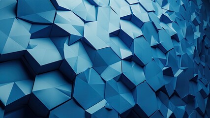 3D blue geometric design - abstract wallpaper backdrop for modern aesthetics.