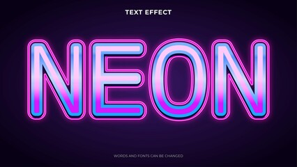 Editable Neon Style Text Effect Changeable Text Effect