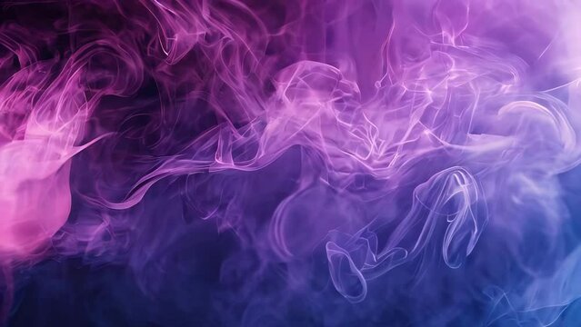 Purple and blue smoke on a black background. Background from the smoke of vape