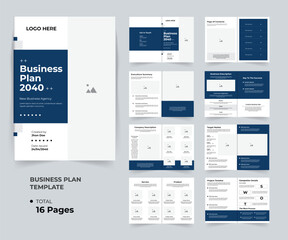 Business Plan Layout A4 size 16 pages design - obrazy, fototapety, plakaty