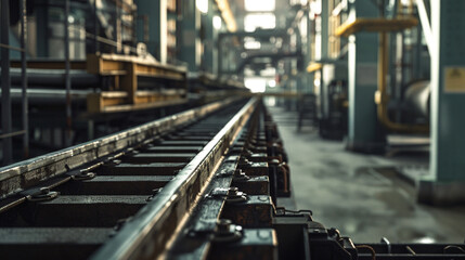 production belt in the factory , manufacturing work shop
 