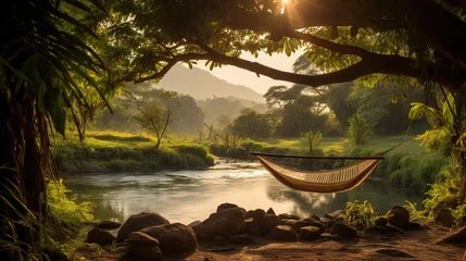 Fototapeten hammock on the tropical island. © Shades3d