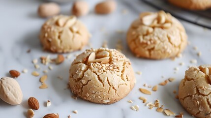 Chinese Almond cookies, traditional food - obrazy, fototapety, plakaty