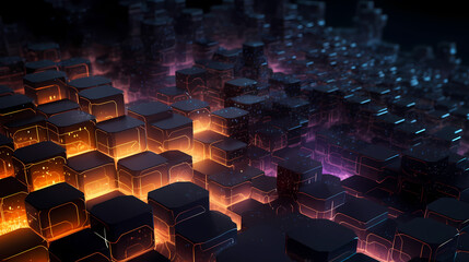 Obraz premium Hexagons Network. Information Concept