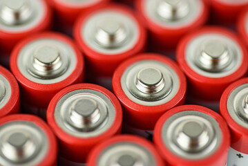 Obraz premium alkaline AA batteries, top view