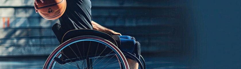 Wheelchair basketball player in action, epitome of strength and agility