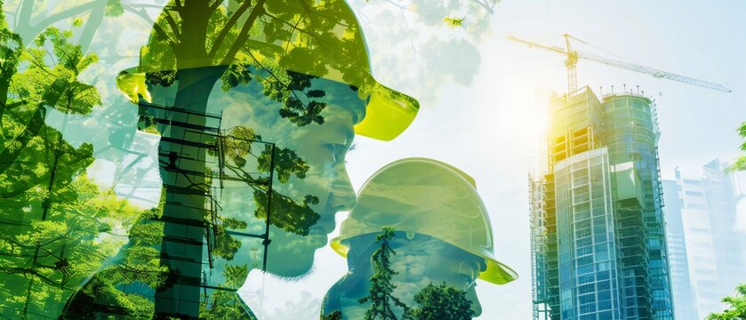 Double exposure of construction workers and urban development. Eco-friendly building sustainability
