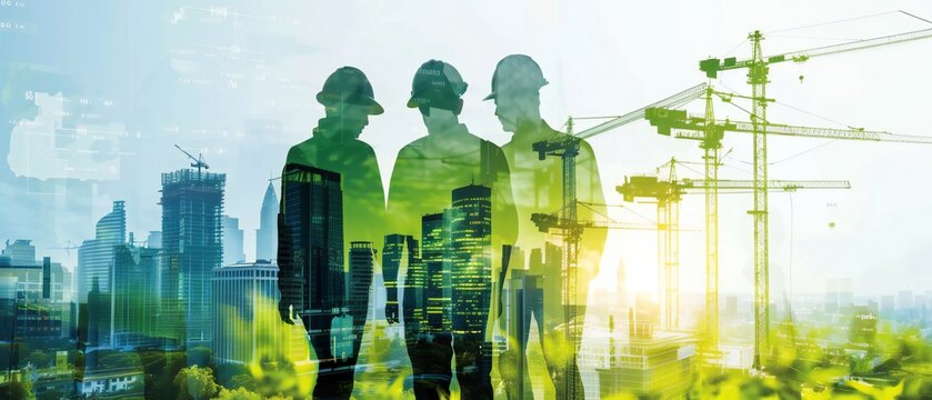 Double exposure of construction workers and urban development. Eco-friendly building sustainability
