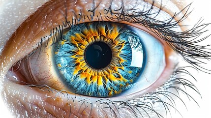 3D imaging of the human eye, including cornea and iris details, clipart isolated on a white background - obrazy, fototapety, plakaty