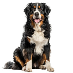 Black, Brown and White Dog Sitting on White Background