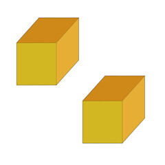 cube building icon set yellow isolated on white background