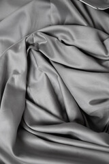 closeup of gray satin bed linen background - 771499362