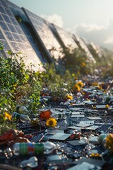 Launch a photovoltaic recycling business to minimize solar panel waste - obrazy, fototapety, plakaty