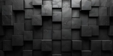 Abstract black background with squares, generative ai