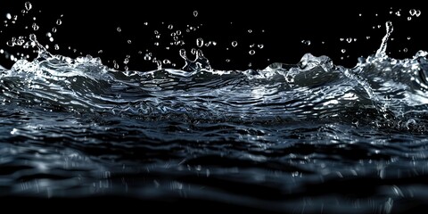 Illustration of splash of water, restless water, water in a glass, lake, background, template, wallpaper. - obrazy, fototapety, plakaty