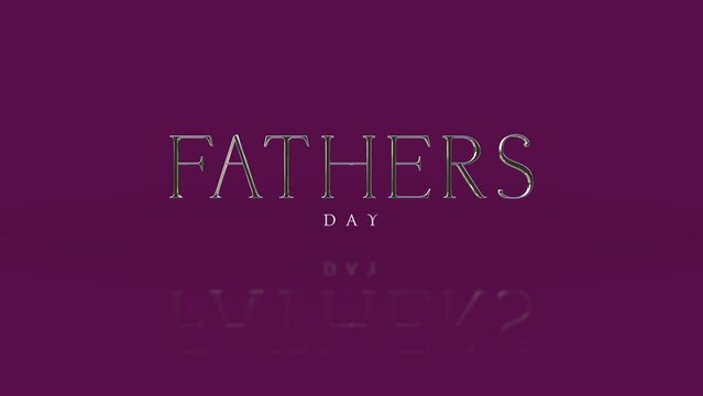 A stylish logo for Fathers Day - green lettering atop a purple backdrop spells fathers. The clean design ensures legibility and comprehension