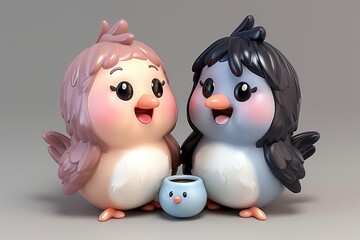 Obraz premium two penguins