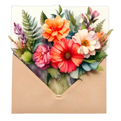 Blumen im Briefumschlag, transparenter Hintergrund 5.