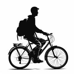 silhouette of a cyclist