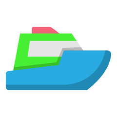 Illustration of Boat Toy design Flat Icon