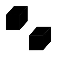 cube set icon in black isolated on white background