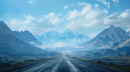 Photo Of Empty Road With Mountains In Background