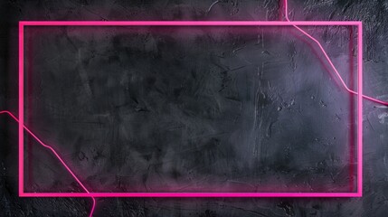 Ultrawide Blank Dark Black Background With Neon Pink Light Border Simple Bckdrop