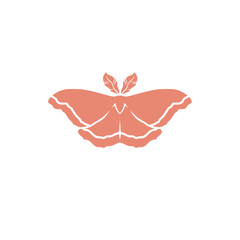 silhouette of a silkworm butterfly minimalistic logo icon