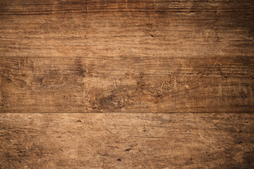 Rustic Charm, Top Down View of Aged Teak Wood Paneling on Vintage Grunge Background.