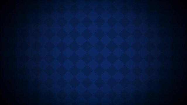 A dark background with a grid of sharp-edged, pointed blue diamonds creates a visually striking and depth-enhancing pattern