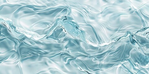 Waves on the water surface light blue background