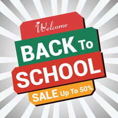 Welcome back to school sale background design