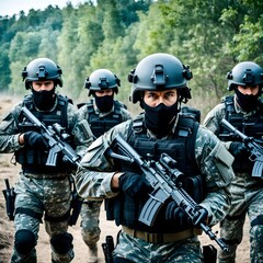 soldier special forces perform a mission