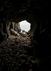 Closeup of the  Klipgat cave sea cave in Gansbaai South Africa