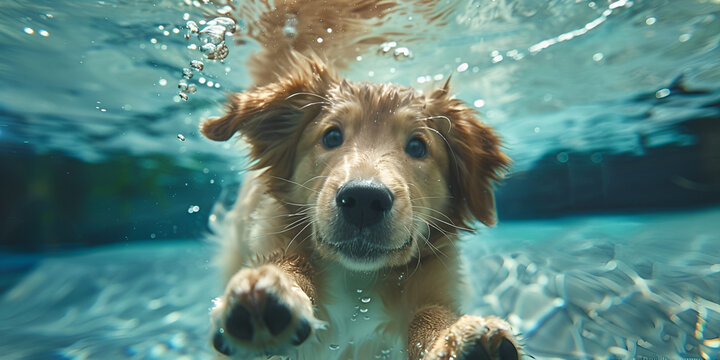 dog in water, generative ai