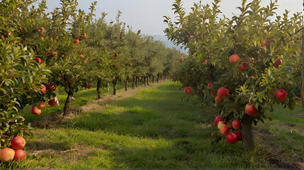 Fototapeta na wymiar Apples in the Orchard Embrace
