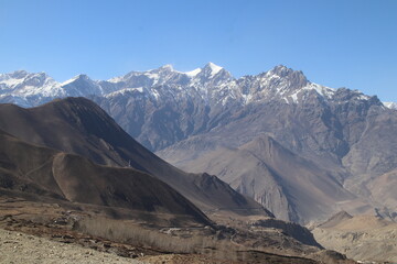 landscape with snow and mountains