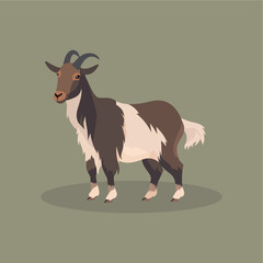 goat flat vector cartoon styl...