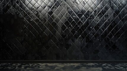 Empty dark abstract asphalt diamond plate texture background wall and studio room interior texture...