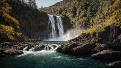 Nature's Majesty: Awe-Inspiring Waterfall in Sharp Detail