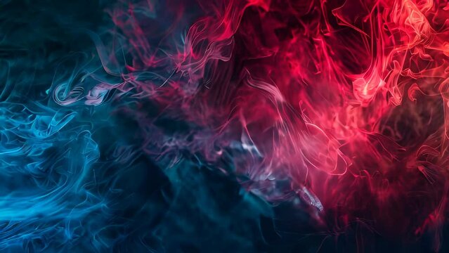 abstract background, colorful smoke of red and blue colors on a black background